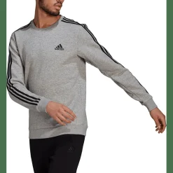 Essentials Fleece 3-Streifen Sweatshirt Herren Sweatshirt