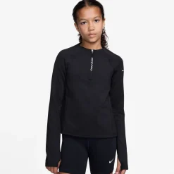 Pro Dri-Fit Half-Zip Long Sleeve Mädchen T-Shirt